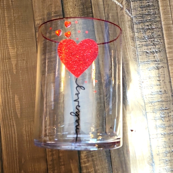 Love You with Hearts Glass Vase - Picture 1 of 6